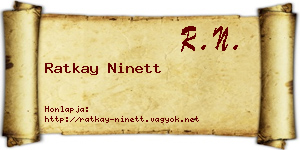 Ratkay Ninett névjegykártya